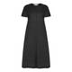 MARINA RINALDI BLACK LINEN DRESS WITH V-NECK 