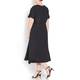 MARINA RINALDI BLACK LINEN DRESS WITH V-NECK 