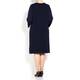 MARINA RINALDI NAVY RIB KNIT DRESS