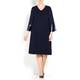 MARINA RINALDI NAVY RIB KNIT DRESS