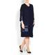 MARINA RINALDI NAVY RIB KNIT DRESS