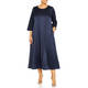 Marina Rinaldi Satin and Jersey Dress Navy 