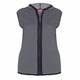 MARINA RINALDI 100% COTTON NAVY HOODED KNITTED GILET