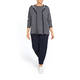 MARINA RINALDI 100% COTTON NAVY HOODED KNITTED GILET