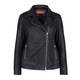 MARINA RINALDI BLACK LEATHER JACKET WITH STITCH DETAILING 