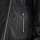 MARINA RINALDI BLACK LEATHER JACKET WITH STITCH DETAILING 