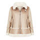 MARINA RINALDI FAUX-SHEEPSKIN JACKET SAND