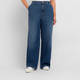 Marina Rinaldi Wide-leg Stretch Denim Jeans