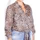 MARINA RINALDI COTTON MUSLIN SHIRT LEOPARD PRINT