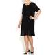 Marina Rinaldi black metallic trim Knitted Dress