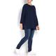 Marina Rinaldi navy KNITTED sport cotton blend TUNIC