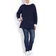 Marina Rinaldi navy KNITTED sport cotton blend TUNIC