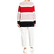 Marina Rinaldi Cotton Blend Stripe Sweater Pink