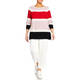 Marina Rinaldi Cotton Blend Stripe Sweater Pink