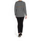 MARINA RINALDI V-NECK BLACK AND WHITE STRIPE SWEATER