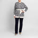 Marina Rinaldi Jaquard Knit Cardigan Navy and White 