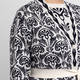 Marina Rinaldi Jaquard Knit Cardigan Navy and White 