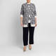 Marina Rinaldi Jaquard Knit Cardigan Navy and White 