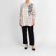 Marina Rinaldi Embroidered Check Shirt Cream 