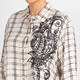 Marina Rinaldi Embroidered Check Shirt Cream 