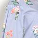 Marina Rinaldi blue floral on stripe cotton SHIRT