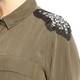 MARINA RINALDI KHAKI SHIRT WITH EPAULETTES