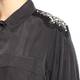 Marina Rinaldi black embellished lace epaulette shirt