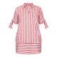 Marina Rinaldi red & white stripe linen mix SHIRT