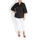 MARINA RINALDI BLACK LINEN SHIRT