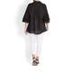 MARINA RINALDI BLACK LINEN SHIRT