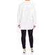 Marina Rinaldi Embroidered Graphic Print Cotton Shirt White and Pink