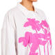 Marina Rinaldi Embroidered Graphic Print Cotton Shirt White and Pink