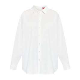 Marina Rinaldi Oversized Cotton Poplin Shirt White  - Plus Size Collection