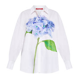 Marina Rinaldi Hydrangea Print Shirt White  - Plus Size Collection