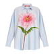Marina Rinaldi Cotton Poplin Embroidered Shirt Blue