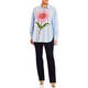 Marina Rinaldi Cotton Poplin Embroidered Shirt Blue