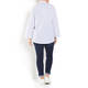 MARINA RINALDI STRIPED COTTON BLEND SHIRT WITH STUDS 