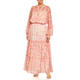 Marina Rinaldi Tiered Floral Skirt Pink
