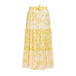 Marina Rinaldi Tiered Floral Skirt Yellow - Plus Size Collection