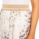 Marina Rinaldi Long Pleated Animal Print Skirt Cream