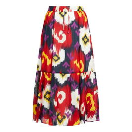 Marina Rinaldi Long Printed Muslin Skirt  - Plus Size Collection