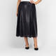 Marina Rinaldi Laser Cut Skirt Faux Leather Black