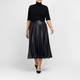 Marina Rinaldi Laser Cut Skirt Faux Leather Black