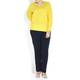 Marina Rinaldi yellow textured hem cotton blend SWEATER