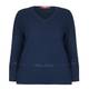 MARINA RINALDI NAVY V-NECK COTTON SWEATER