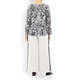MARINA RINALDI COTTON BLEND PAISLEY SWEATER