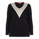 MARINA RINALDI BLACK INTARSIA SWEATER