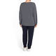 MARINA RINALDI 100% COTTON NAVY SWEATER TEXTURED KNIT