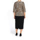 MARINA RINALDI ROUND NECK ANIMAL PRINT SWEATER