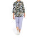 MARINA RINALDI COTTON BLEND BOTANICAL PRINT SWEATER